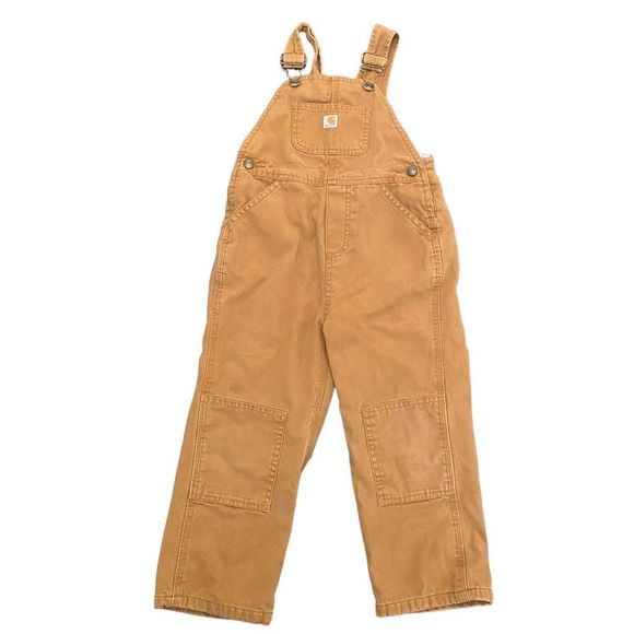 Carhartt Bottoms Carhartt Bib Overalls Boys Toddler Brown Flannel